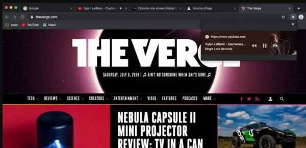 Браузер Chrome добавит управление аудио и видео